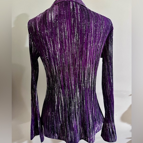 APT 9 Vintage purple and black pleated blouse - Picture 2 of 4